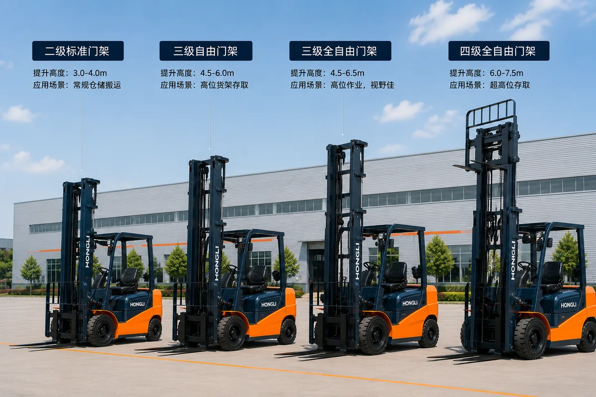 Forklift Mast Types Explained: Standard, Full-Free, Three-Stage